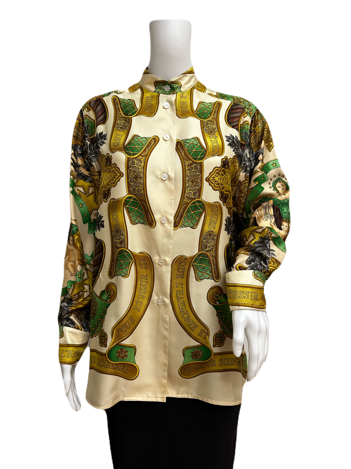 HERMES Vintage Etoiles Unies Silk Blouse