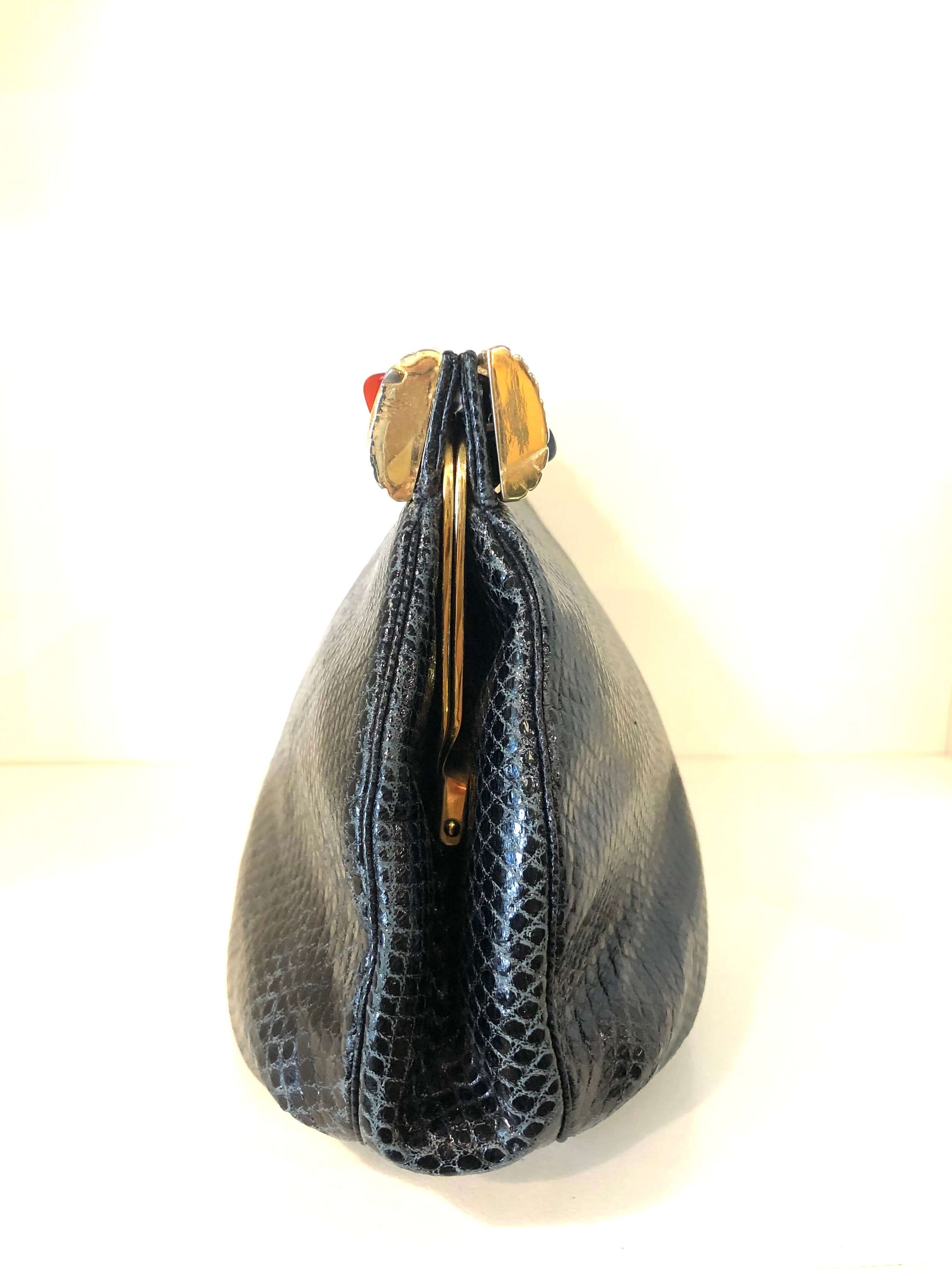 Judith Leiber Snake Skin Cameo Creme Gold Tone Vintage Purse Hand Bag Clutch  | eBay