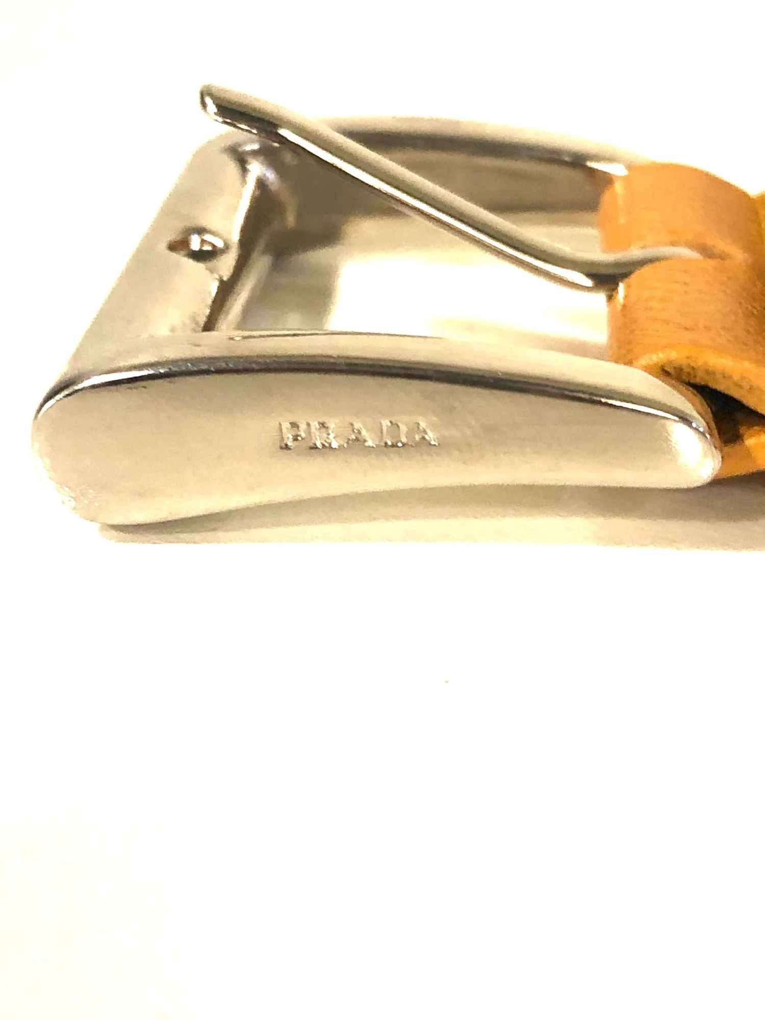 Camel & Mustard Prada Belt Caramel Saffiano Leather Belt | PRADA main image 4