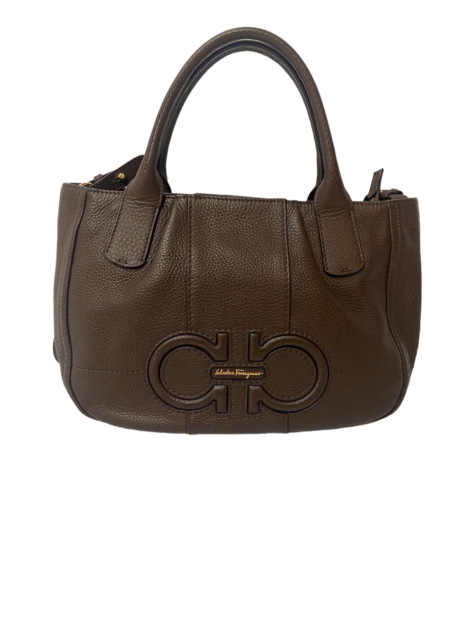 Salvatore Ferragamo Brown Leather Shoulder Bag