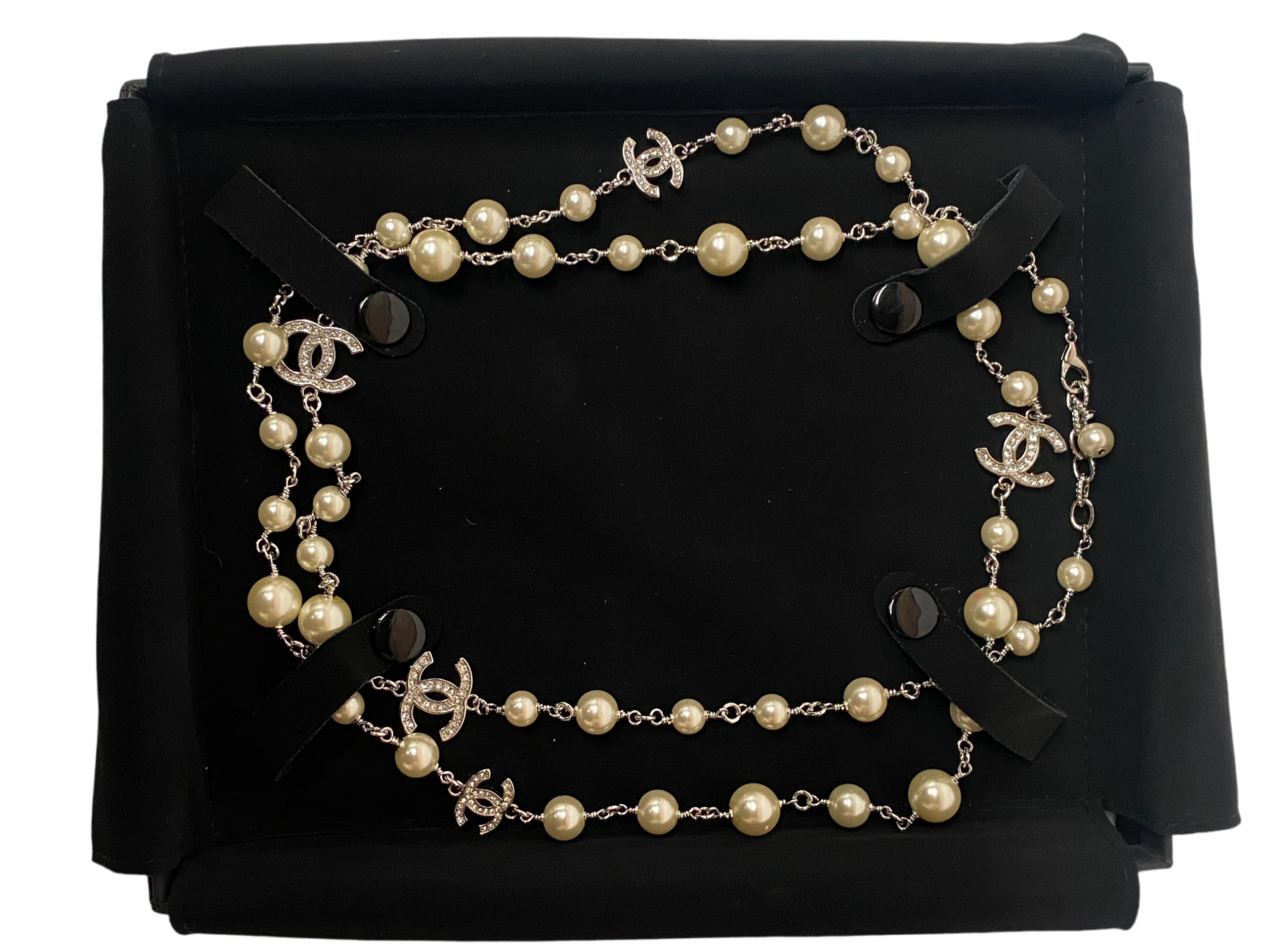 Vintage Chanel Pearls and Crystal Necklace