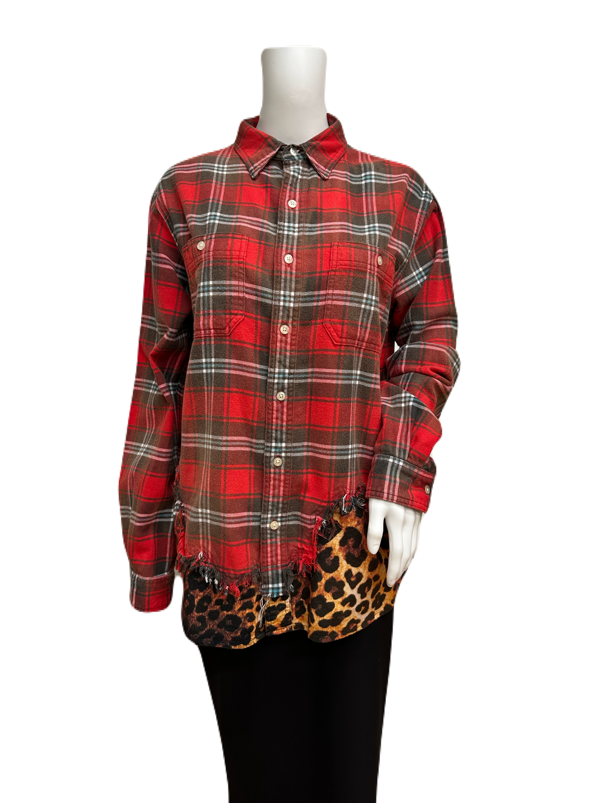 R13 Plaid Flannel Blouse