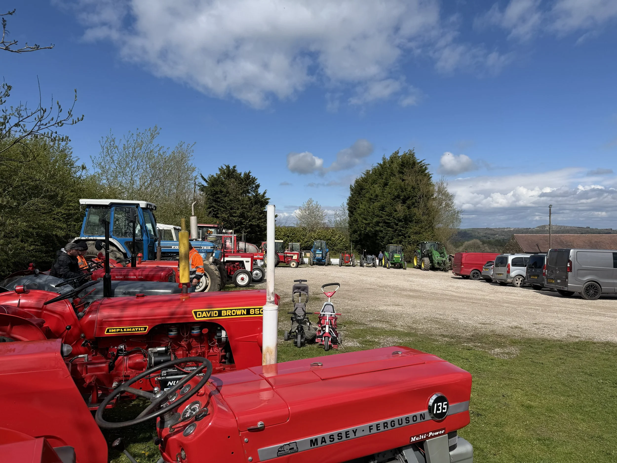 Tractor gather in The Bear Inn car park