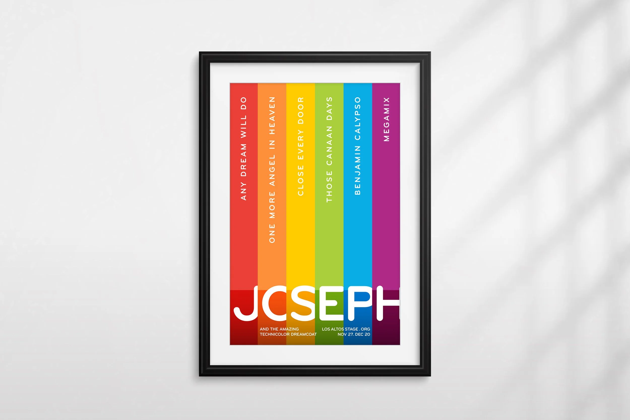Joseph - Song Titles and Rainbow Stripes