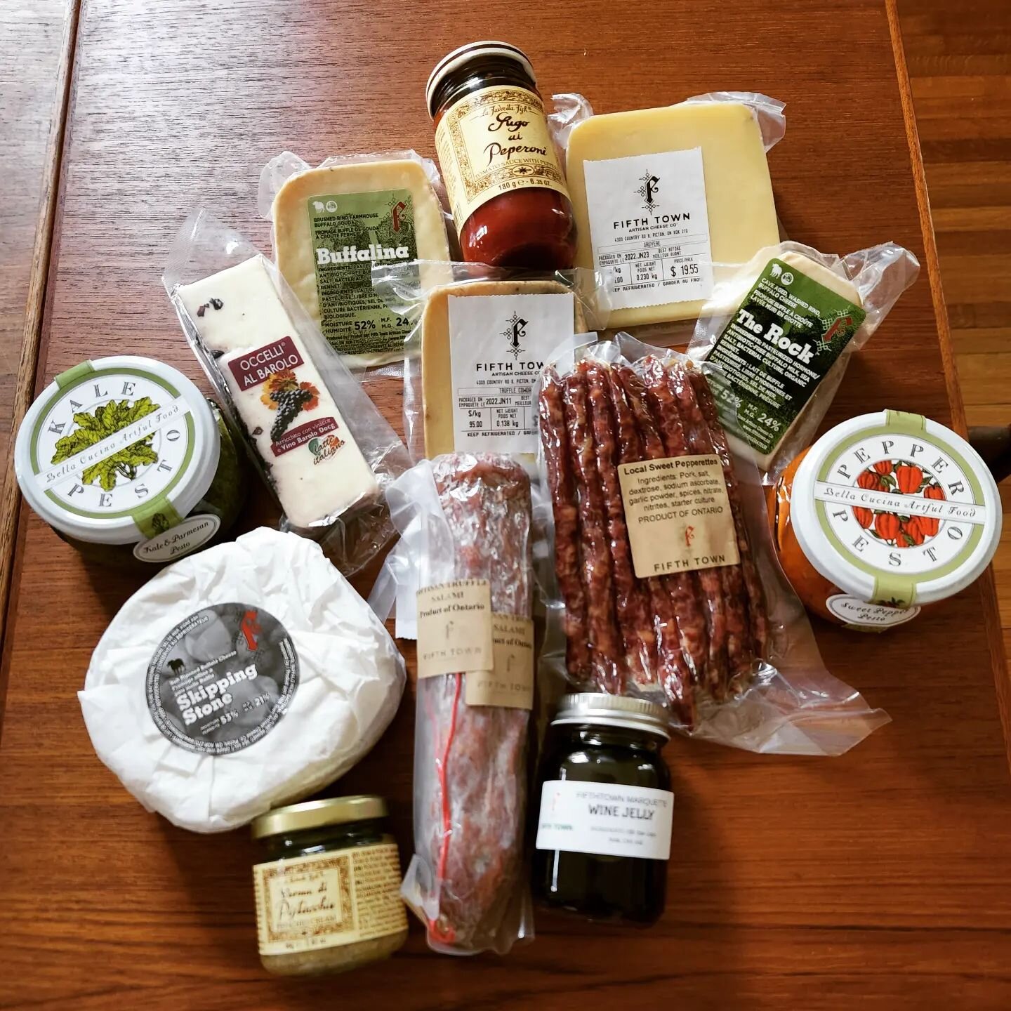 What a haul of tasty items from @fifthtownartisancheese.  Cheeses, meats, and jams, oh my. 

The perfect stop when preparing a charcuterie board to enjoy in our beautiful side garden.

#theredbricksuites #theredbricksuitesnapanee #rto9 #cheeselover #