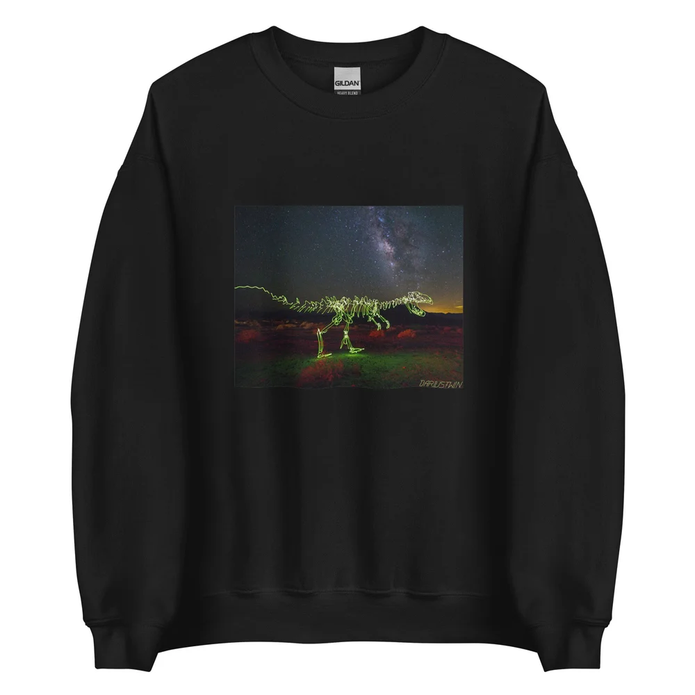 Cosmic T Rex Sweatshirt — DARIUSTWIN - Light Painting Photography