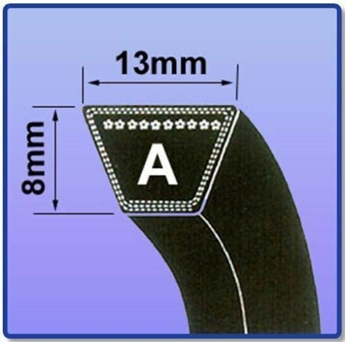 A102 V BELT (A SECTION BRANDED 13MM X 8MM V BELT - LENGTH IN INCHES)