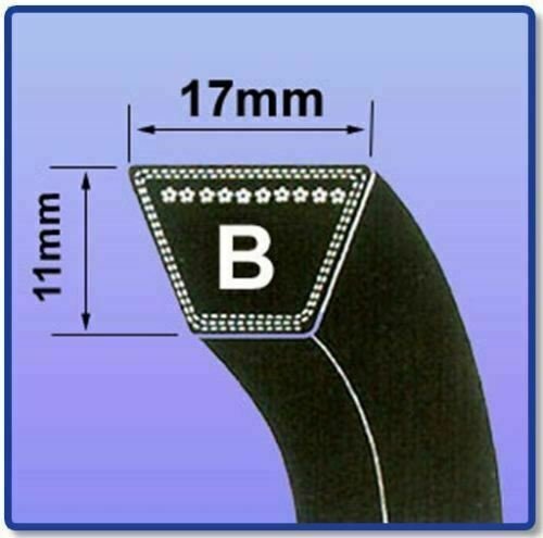 B39 V BELT (B SECTION BRANDED 17MM X 11MM V BELT - LENGTH IN INCHES)