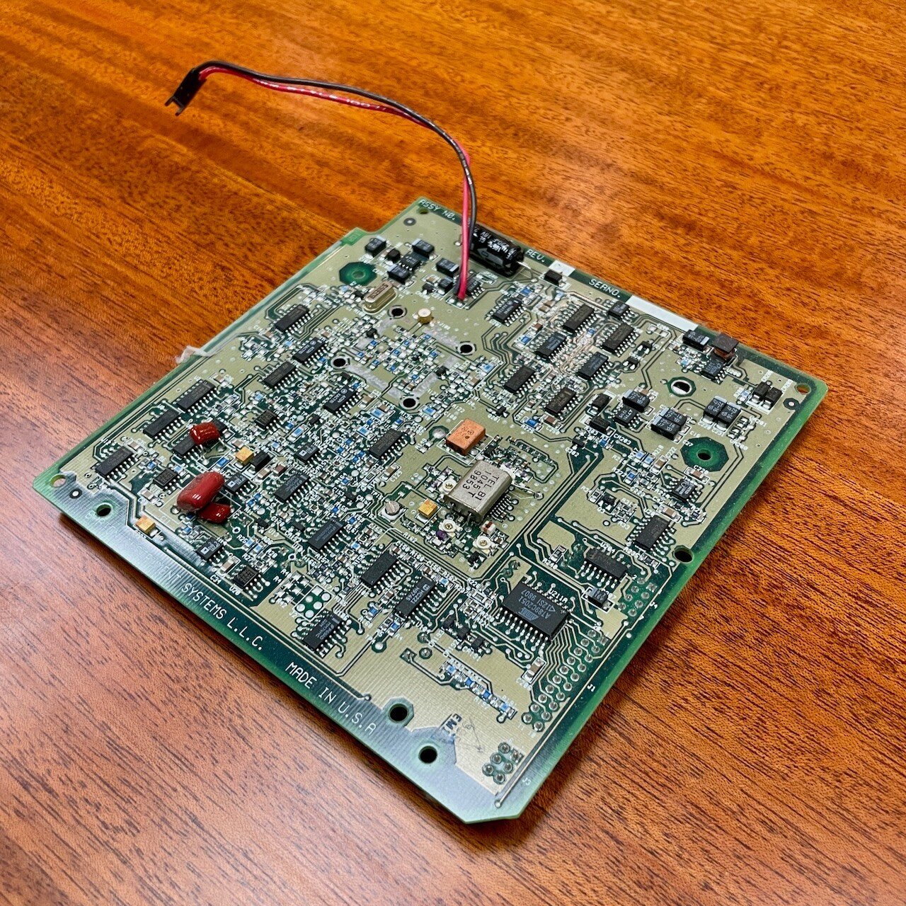 It's Throwback Thursday! Sometimes clients come to us with a request to make a good product better. This was a sophisticated fuel tank level monitoring system, and in the middle of the board is a wireless data transmitter we added to make the unit ev