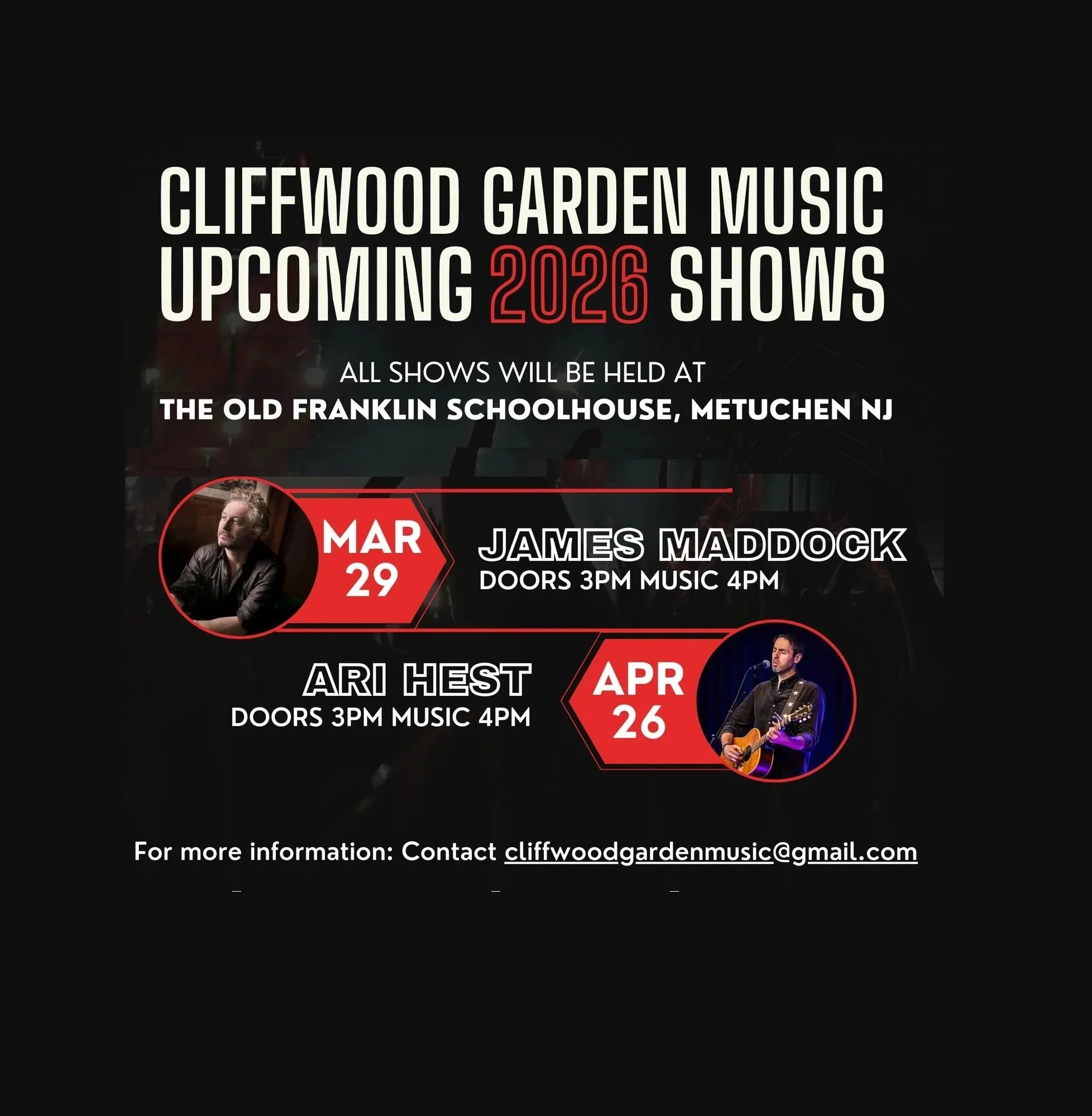 Cliffwood Garden Music Shows!