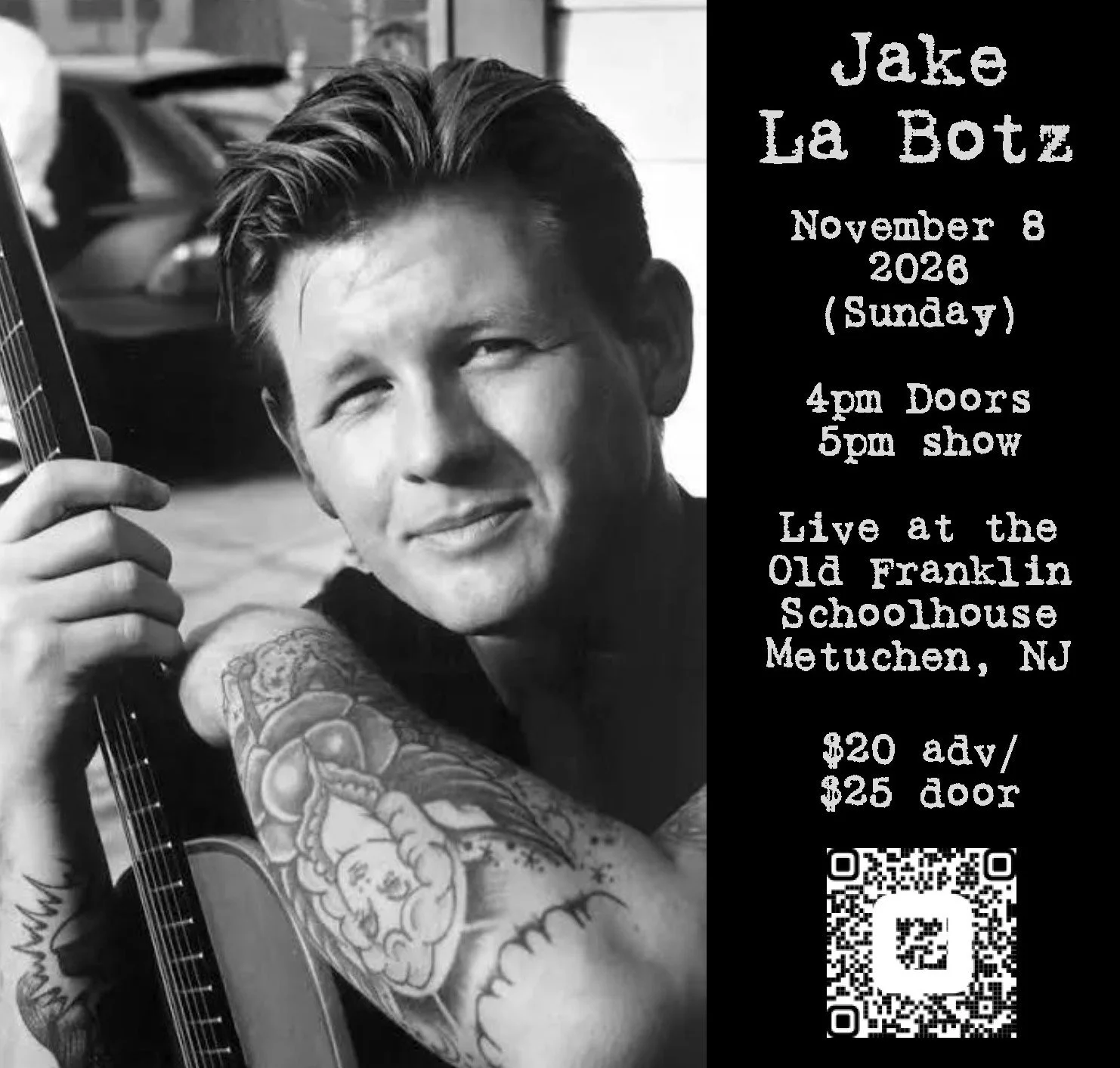 Jake La Botz, Sunday November 8 - 5pm Show