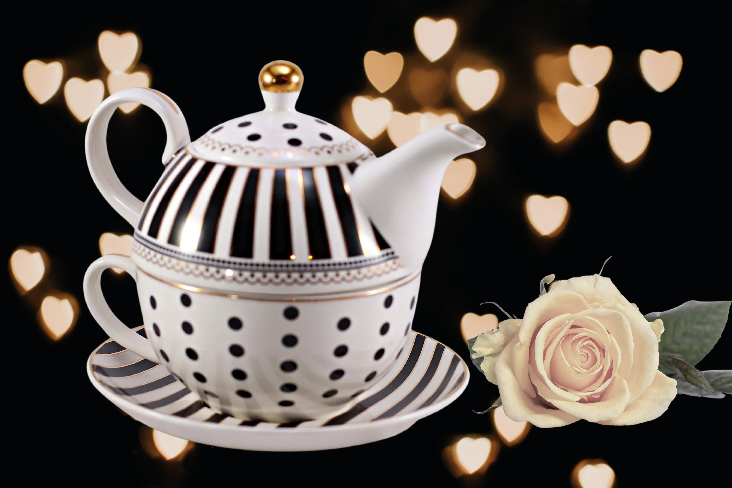 Black and Gold Josephine Tea for One Set — Paris In A Cup Tea Shop