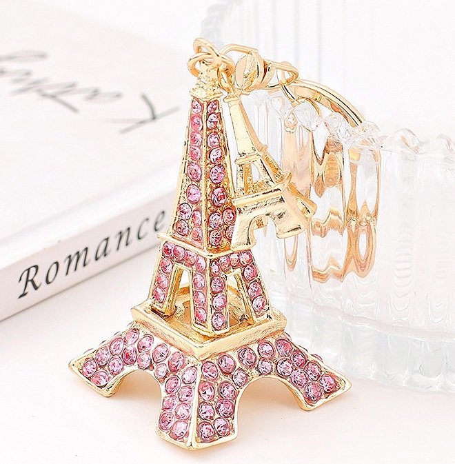 Rhinestone Eiffel Tower Keychain — Paris In A Cup Tea Shop display picture 2