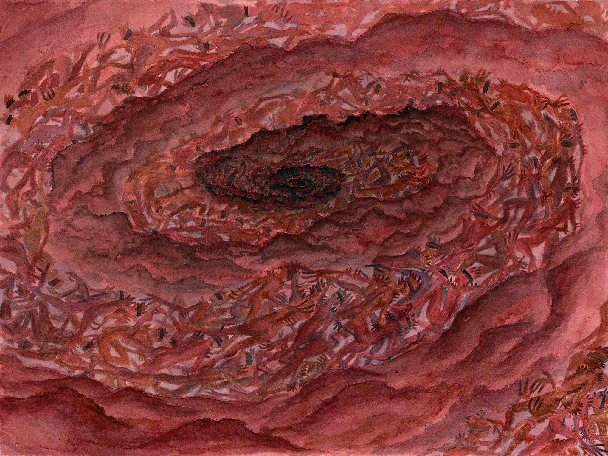 Watercolor 24x36" 
'Growth'
Senior Thesis- CSULB - 2020