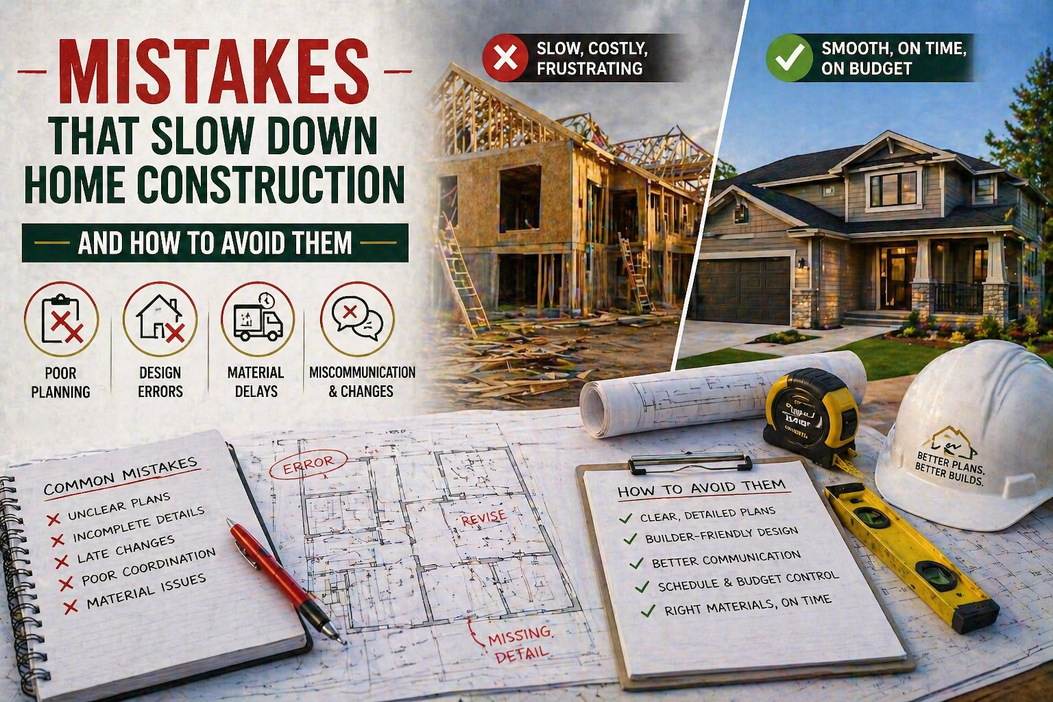 Mistakes That Slow Down Home Construction (And How to Avoid Them)