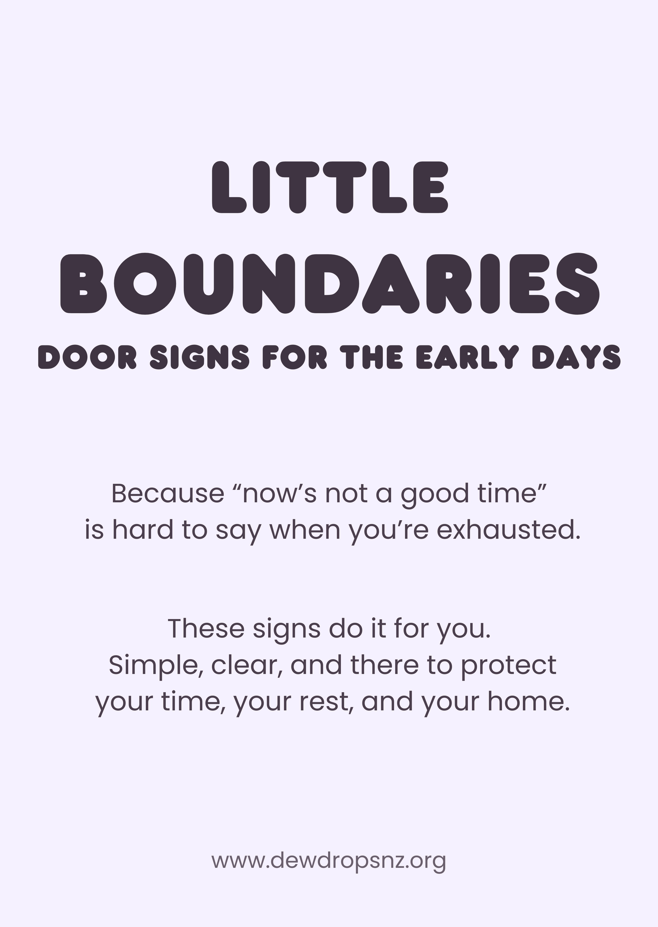 Little Boundaries | Door Signs for the Early Days
