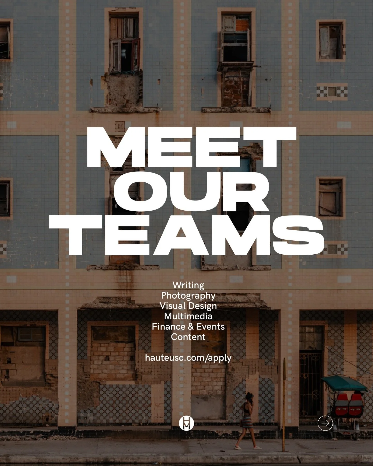 Get to know Haute&rsquo;s six teams: Writing, Photography, Visual Design, Multimedia, Finance &amp; Events, and our newest addition, Content! Applicants may apply to as many teams as they&rsquo;d like, but remember that each team has its own applicat