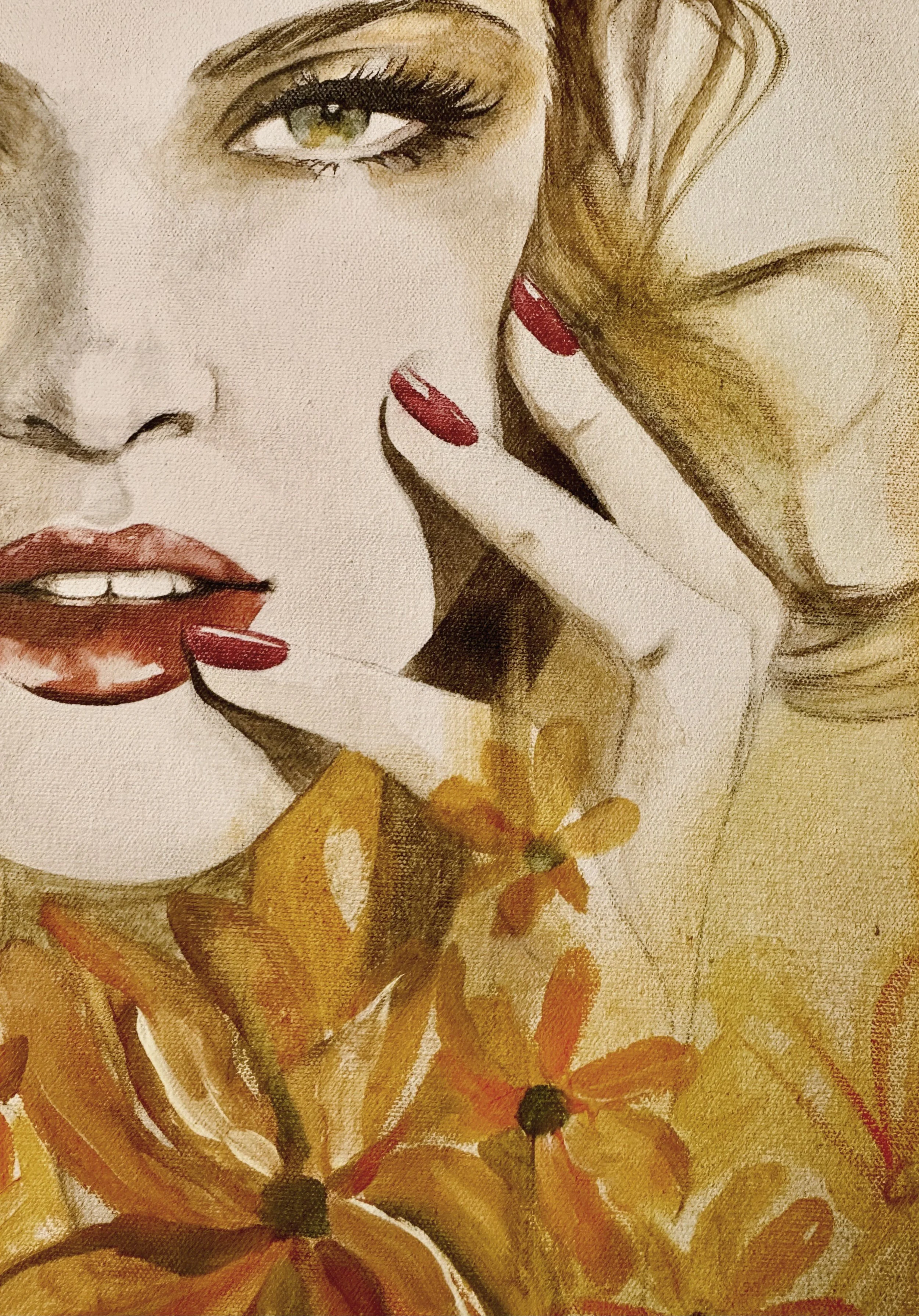 "Golden" is a watercolor painting on canvas created by artist Jennifer Janesko.