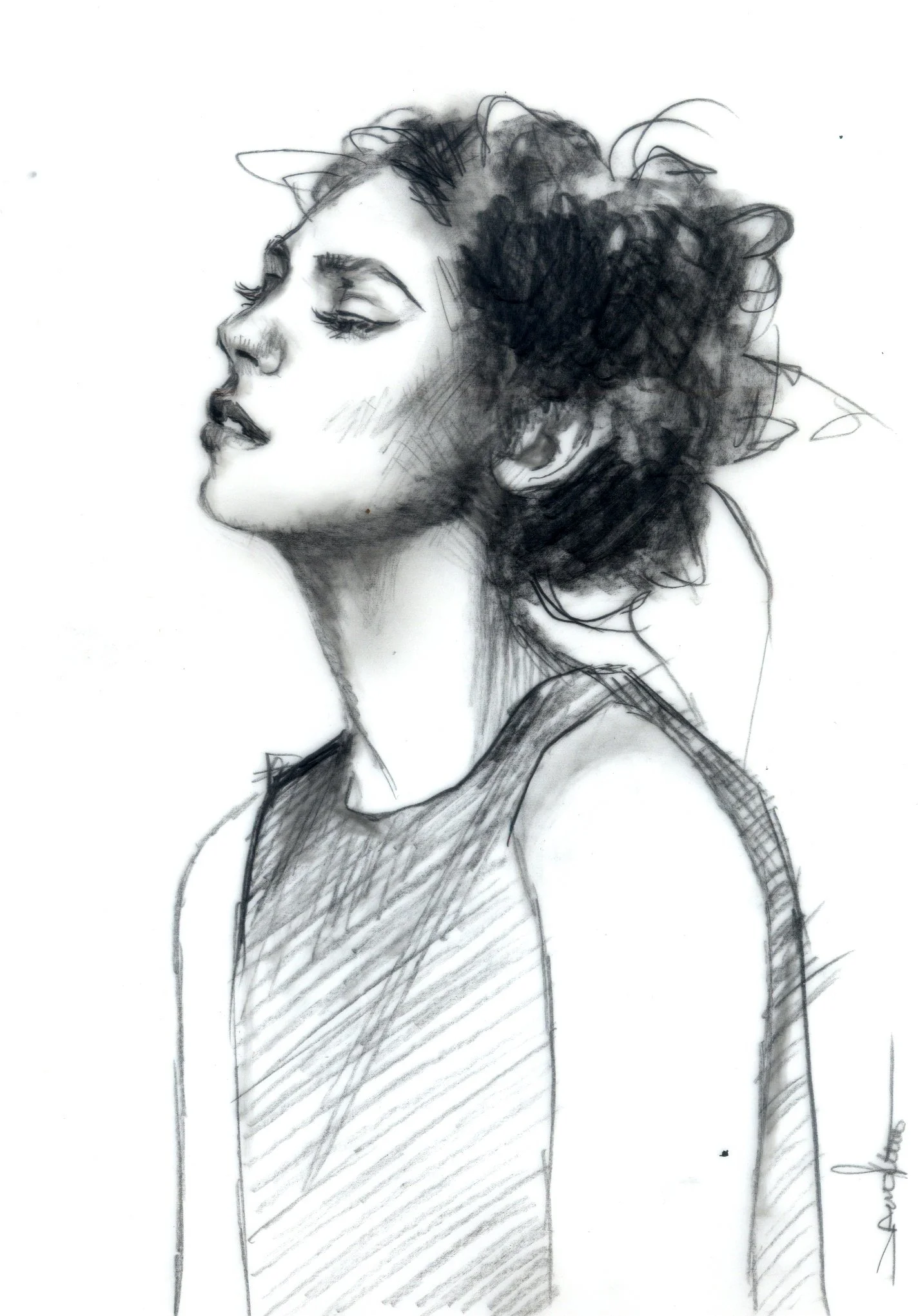 “Incognito” is an original creation, featuring ink on paper.