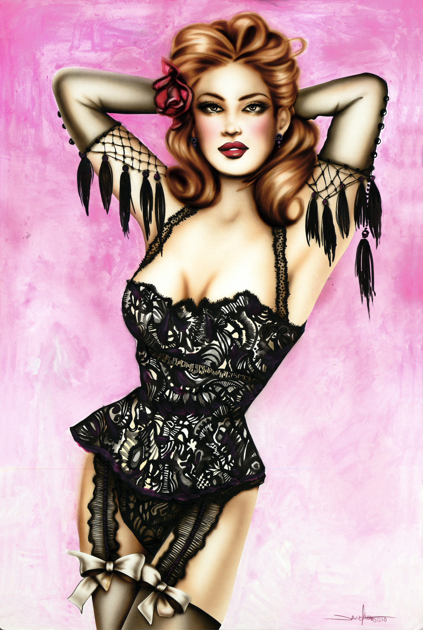 “Adorned” is a 20 X 30” mixed media painting