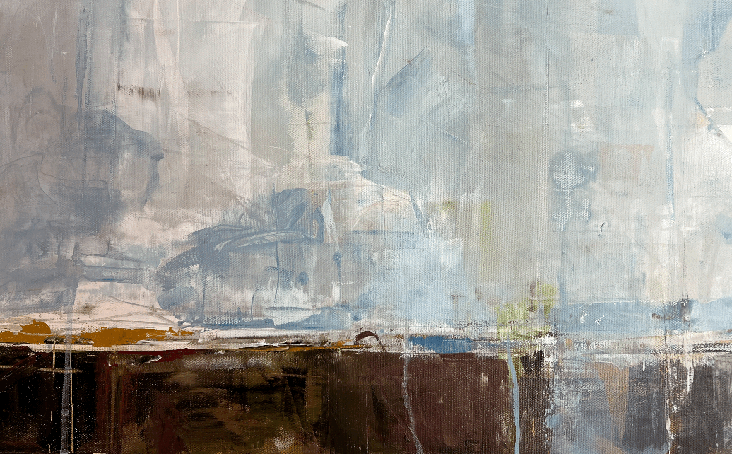 "Big Sky" original acrylic painting on canvas by fine artist Jennifer Janesko, detail view.