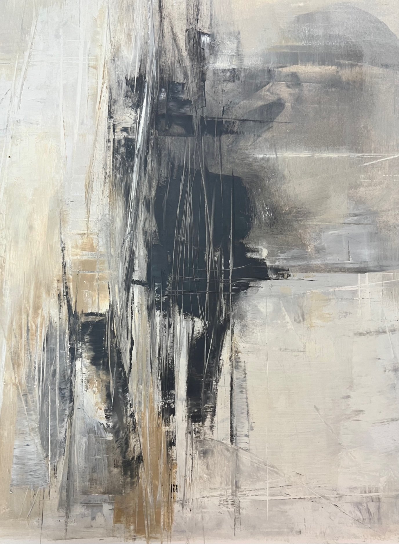 "Lasting Impression" an original oil painting on paper by artist Jennifer Janesko detail view