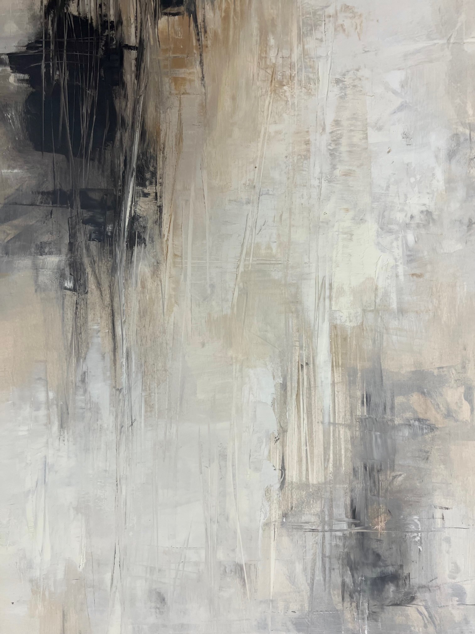 "Lasting Impression" an original oil painting on paper by artist Jennifer Janesko detail view 2