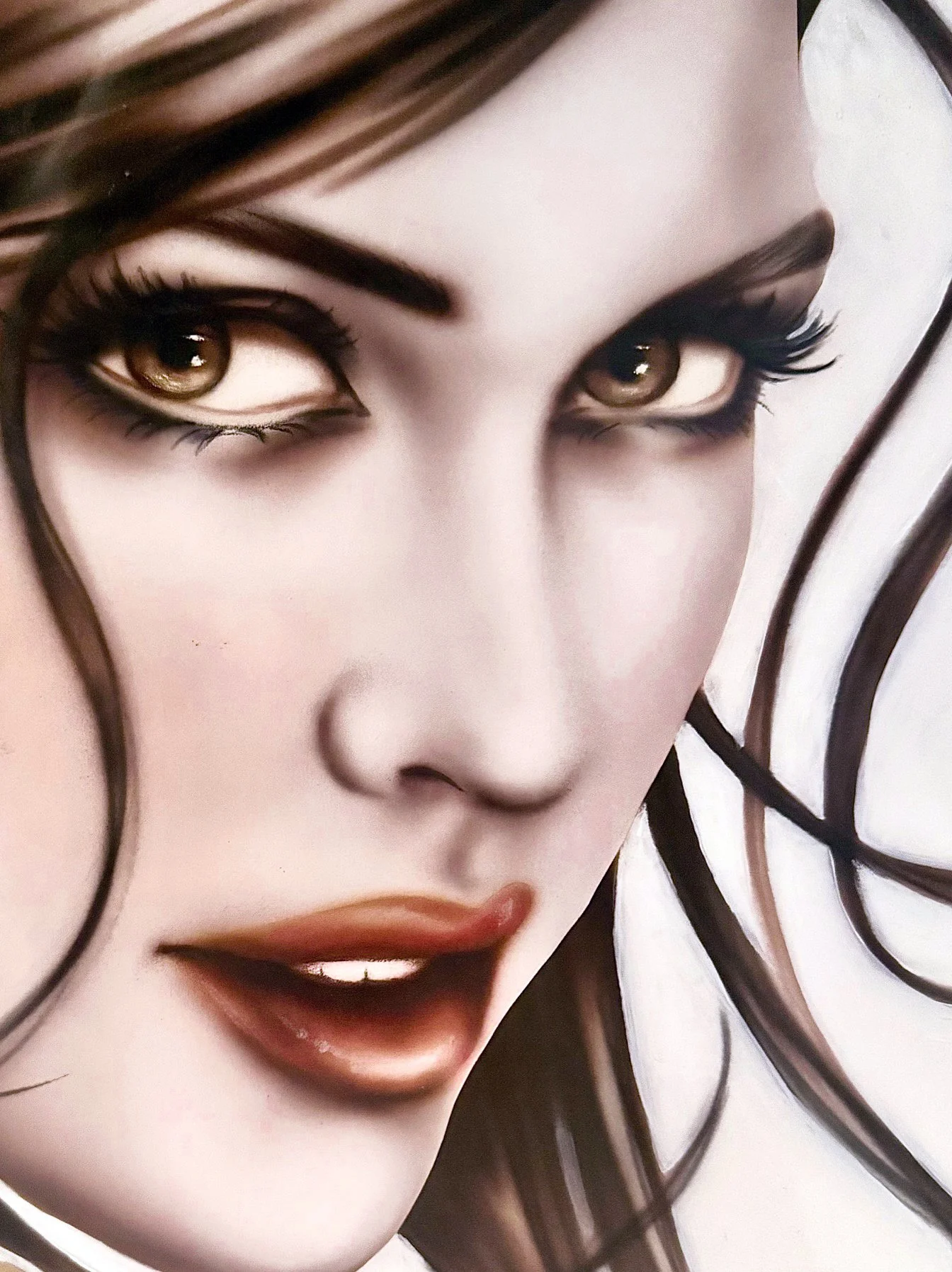 "With Every Breath" is a fantasy painting created by artist Jennifer Janesko, detail view.
