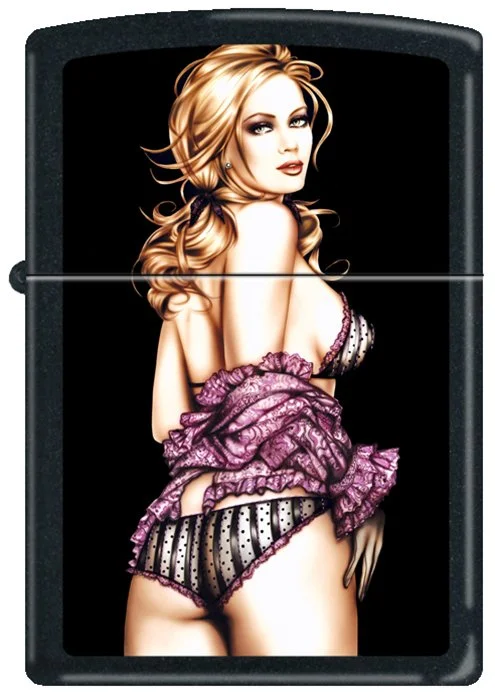 French Lingerie is a limited series of Zippo lighters featuring the art of Janesko.
