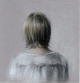 “Serene” is an original creation, pencil and pastel on toned paper.