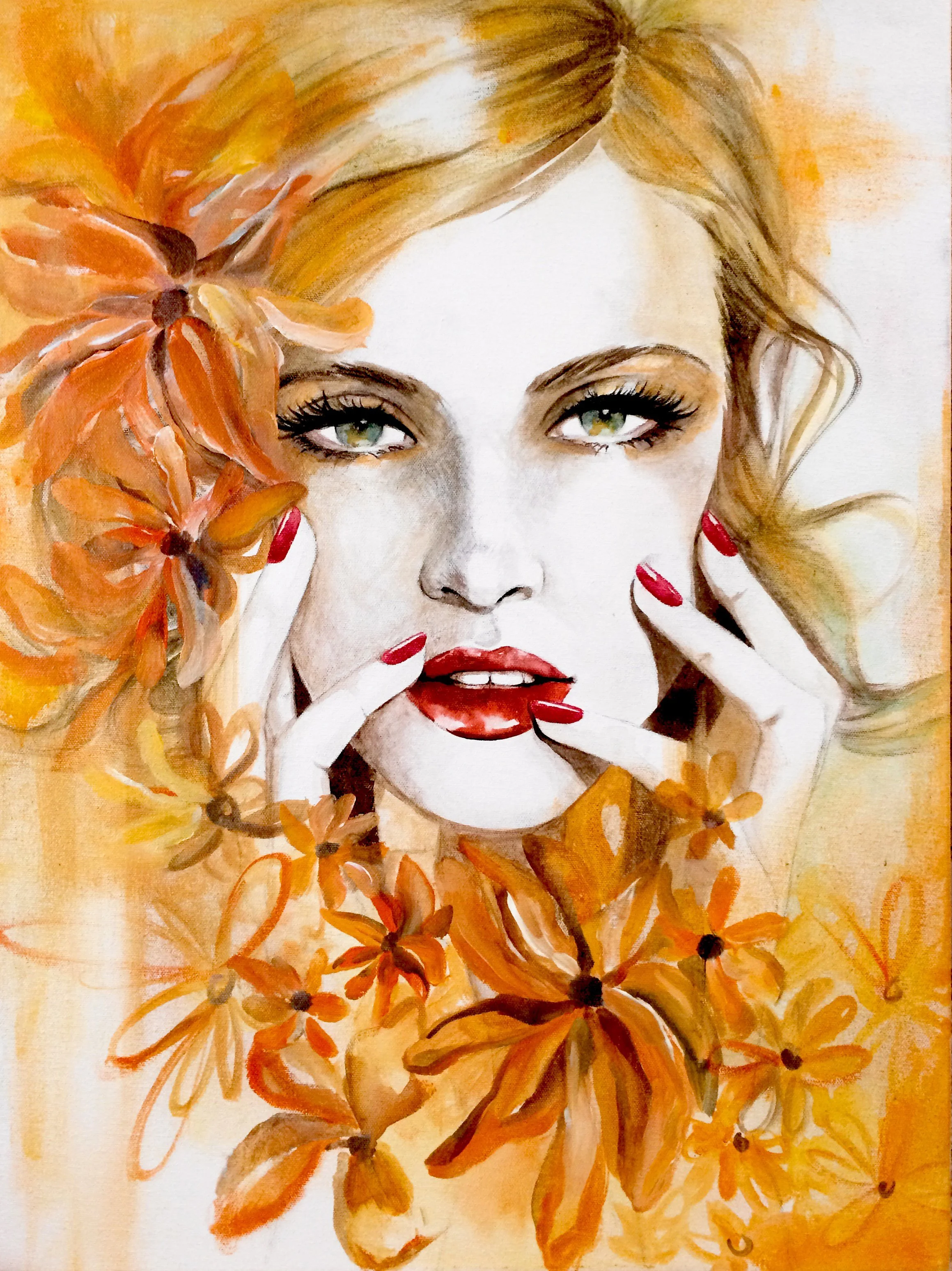 "Golden" is a watercolor painting created by artist Jennifer Janesko.