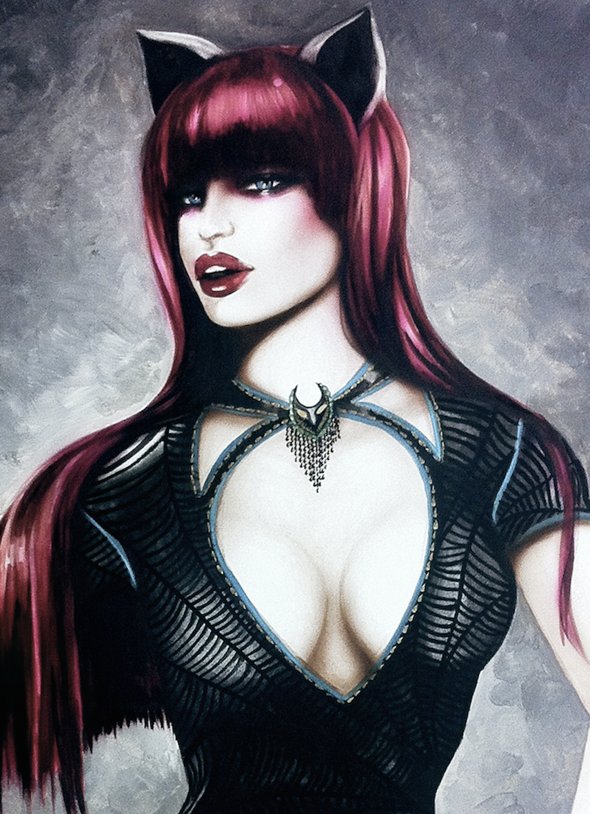 “Nightfall” is a watercolor painting on archival board with hand accented details by Janesko.