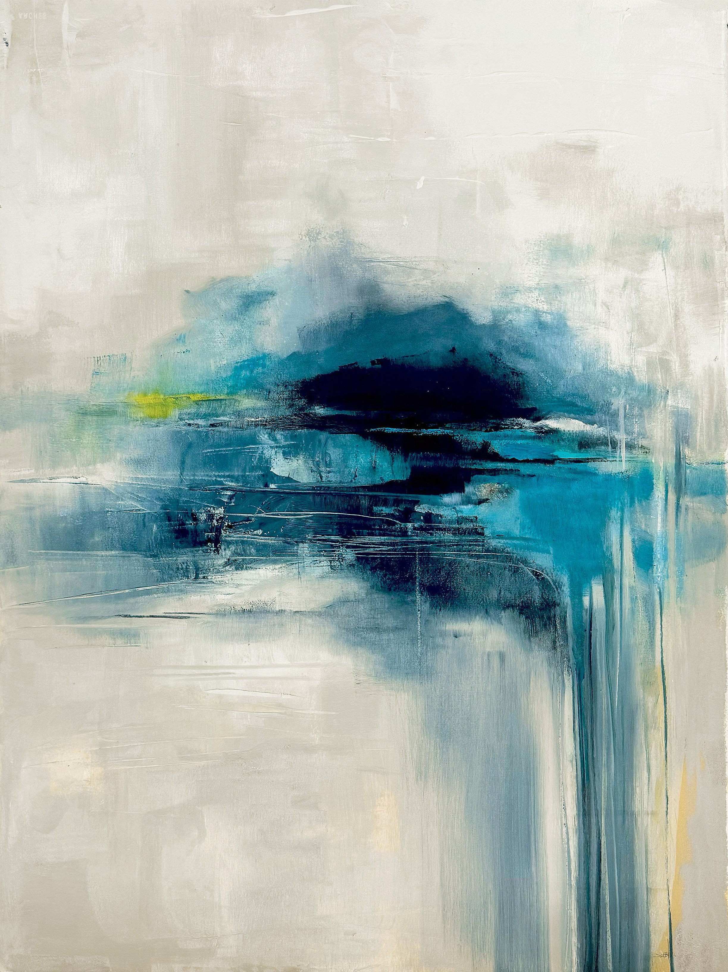 "Art Of Noticing" original abstract, oil on paper by fine artist Jennifer Janesko.