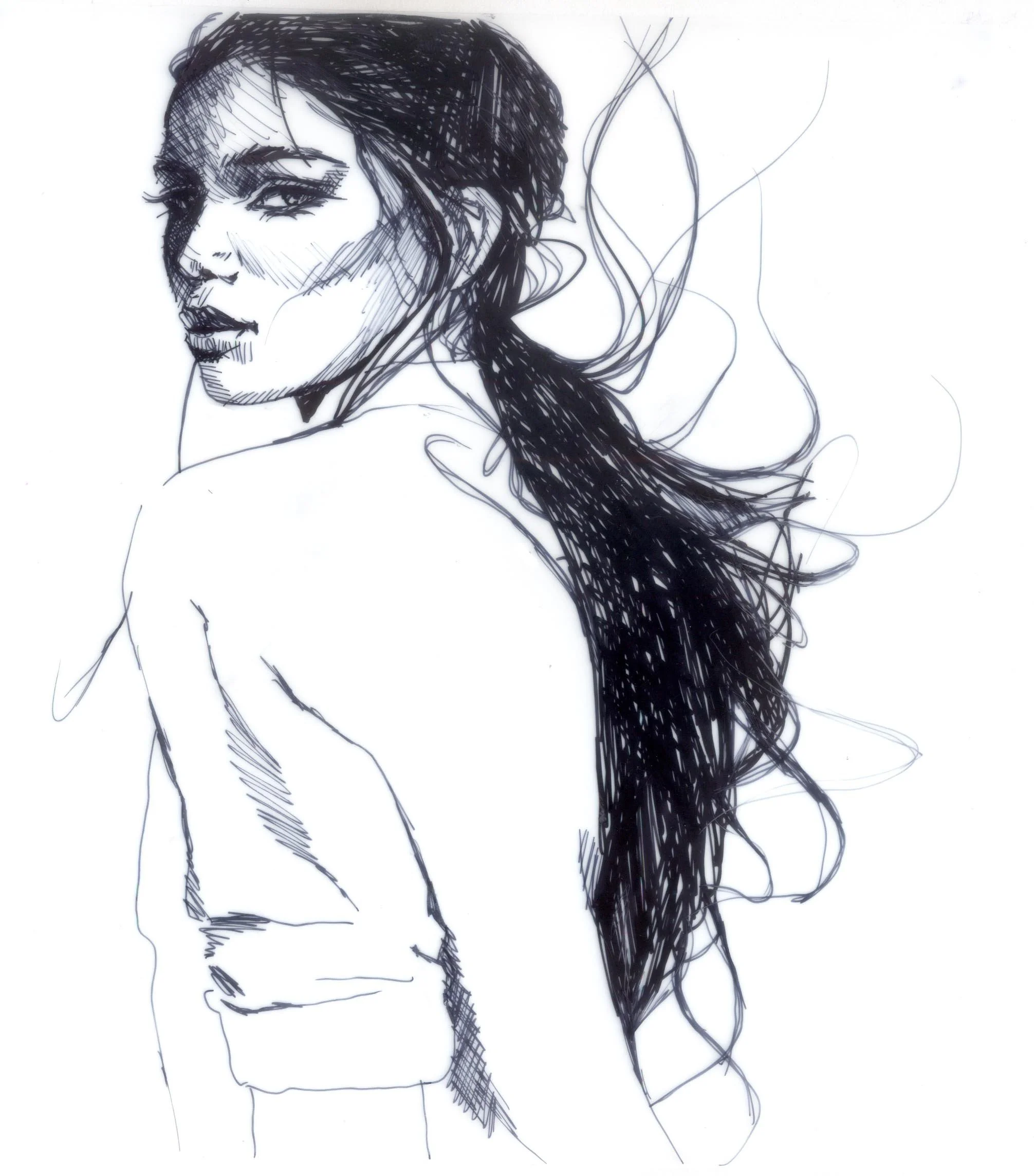 “The Long Goodbye” is an original creation, ink on vellum paper.