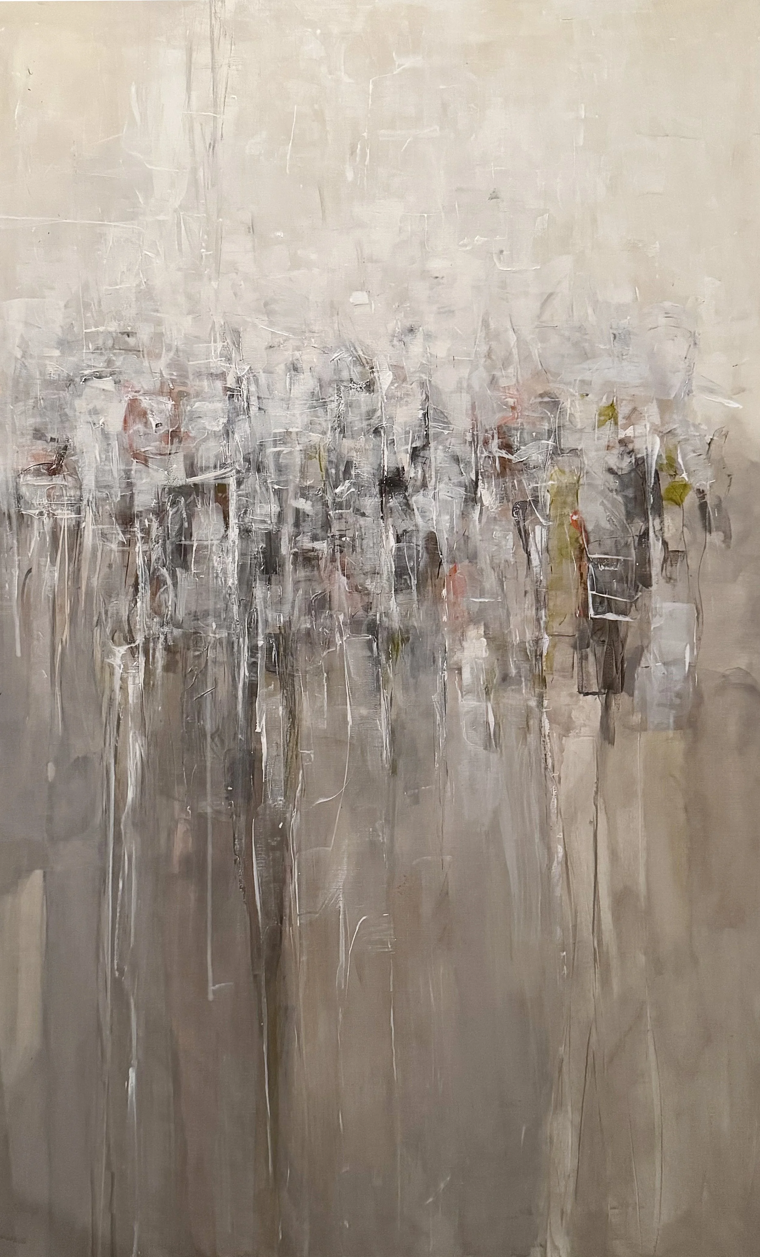 "Into The Fog" original acrylic abstract painting by KC artist Jennifer Janesko.