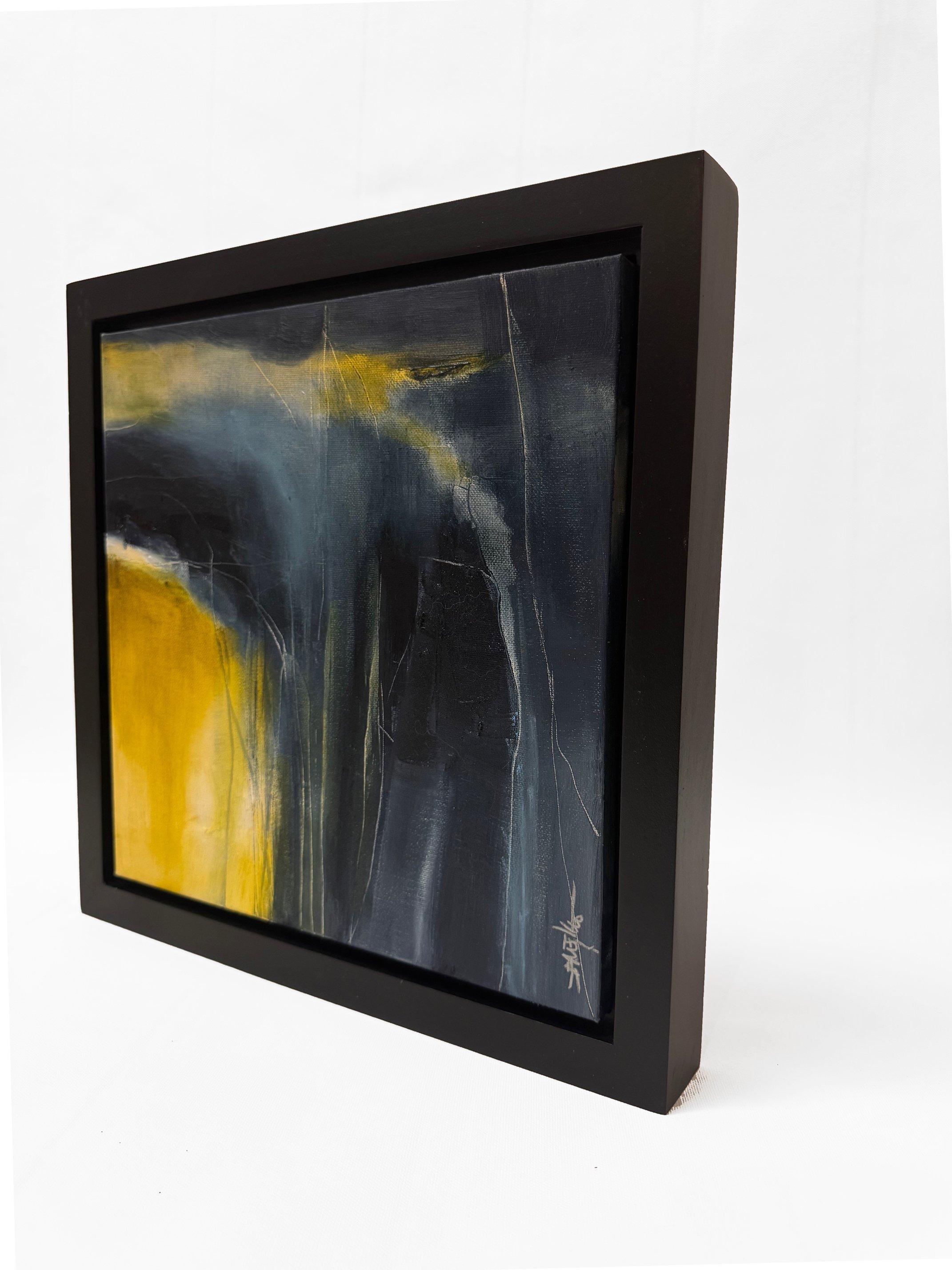 "Released" framed original oil painting on gallery wrapped canvas by Janesko