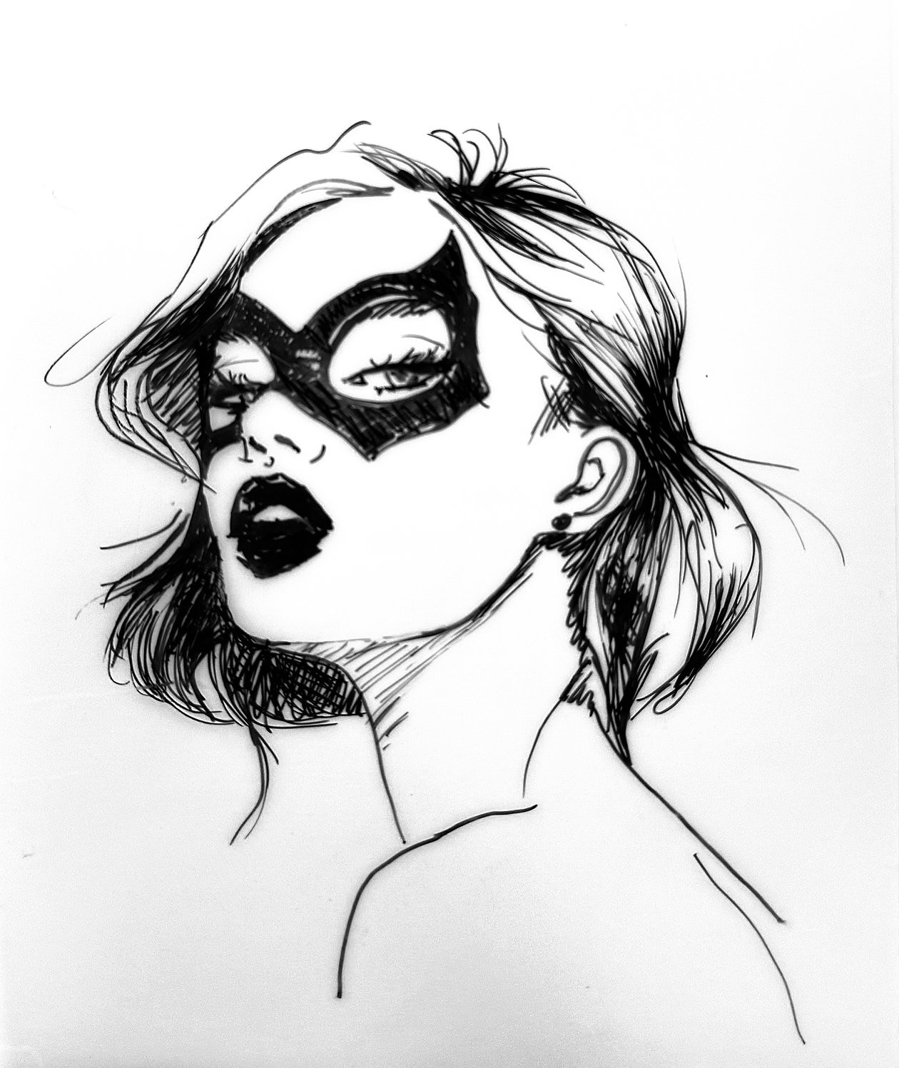 original drawing pen on vellum paper by kc artist Janesko