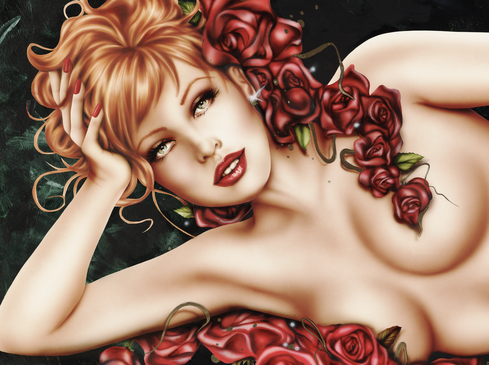 “Secret Garden” is a mixed media painting on acid free illustration board by Janesko