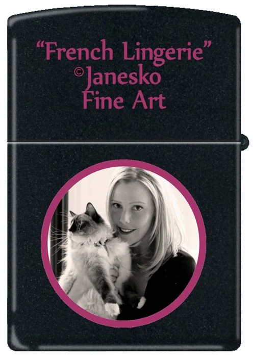 French Lingerie is a limited series of Zippo lighters featuring the art of Janesko, back.