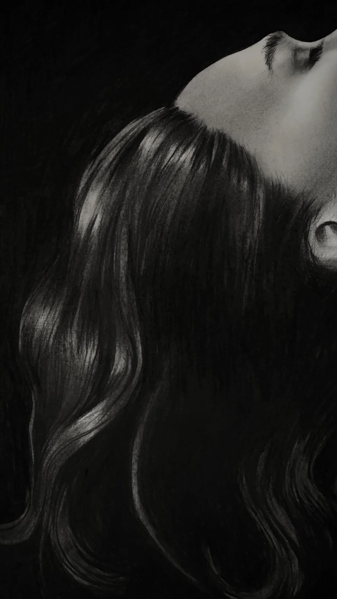 Charcoal and graphite study by KC artist Janesko, detail.