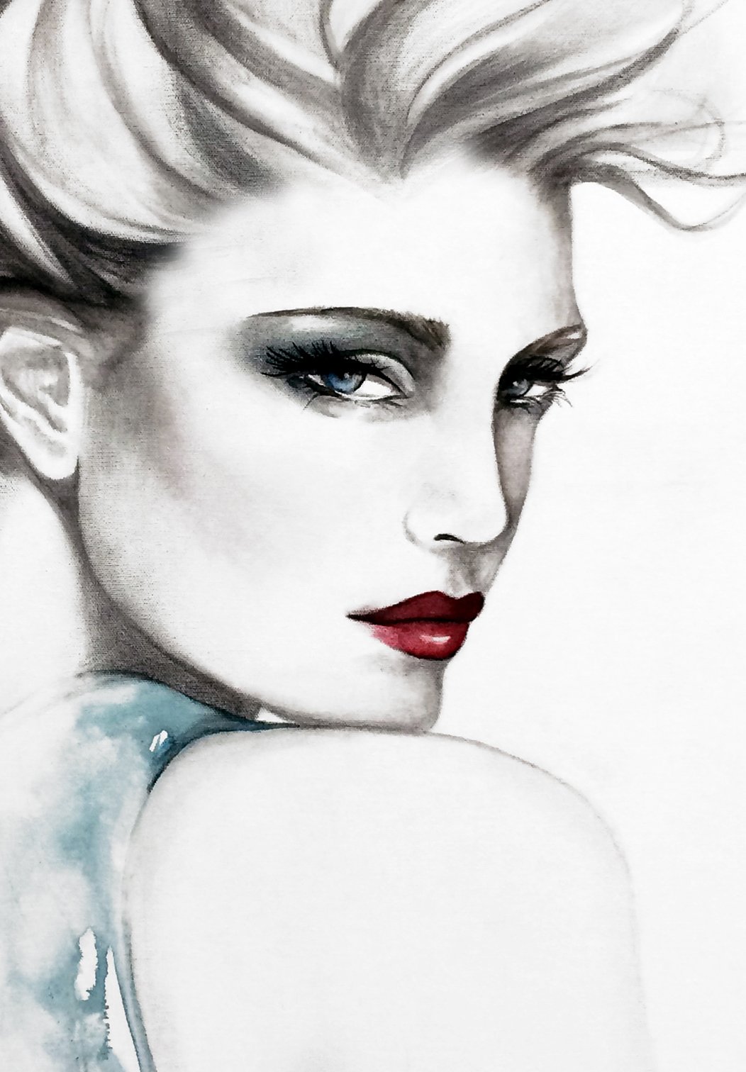 "Sublime" is a watercolor painting created by artist Jennifer Janesko., detailed view.