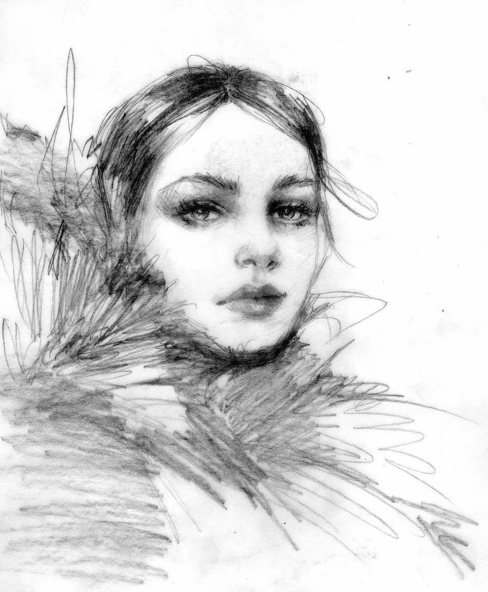 “Intention” is an original creation, pencil on parchment.