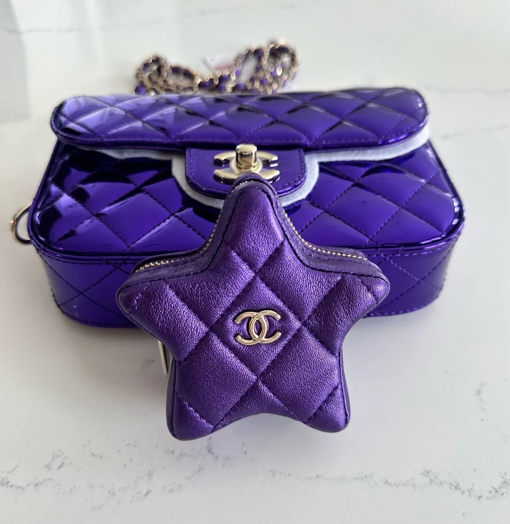 Chanel 24c Purple Mini Flap with Star Bag Charm — Fashionluxdesigner