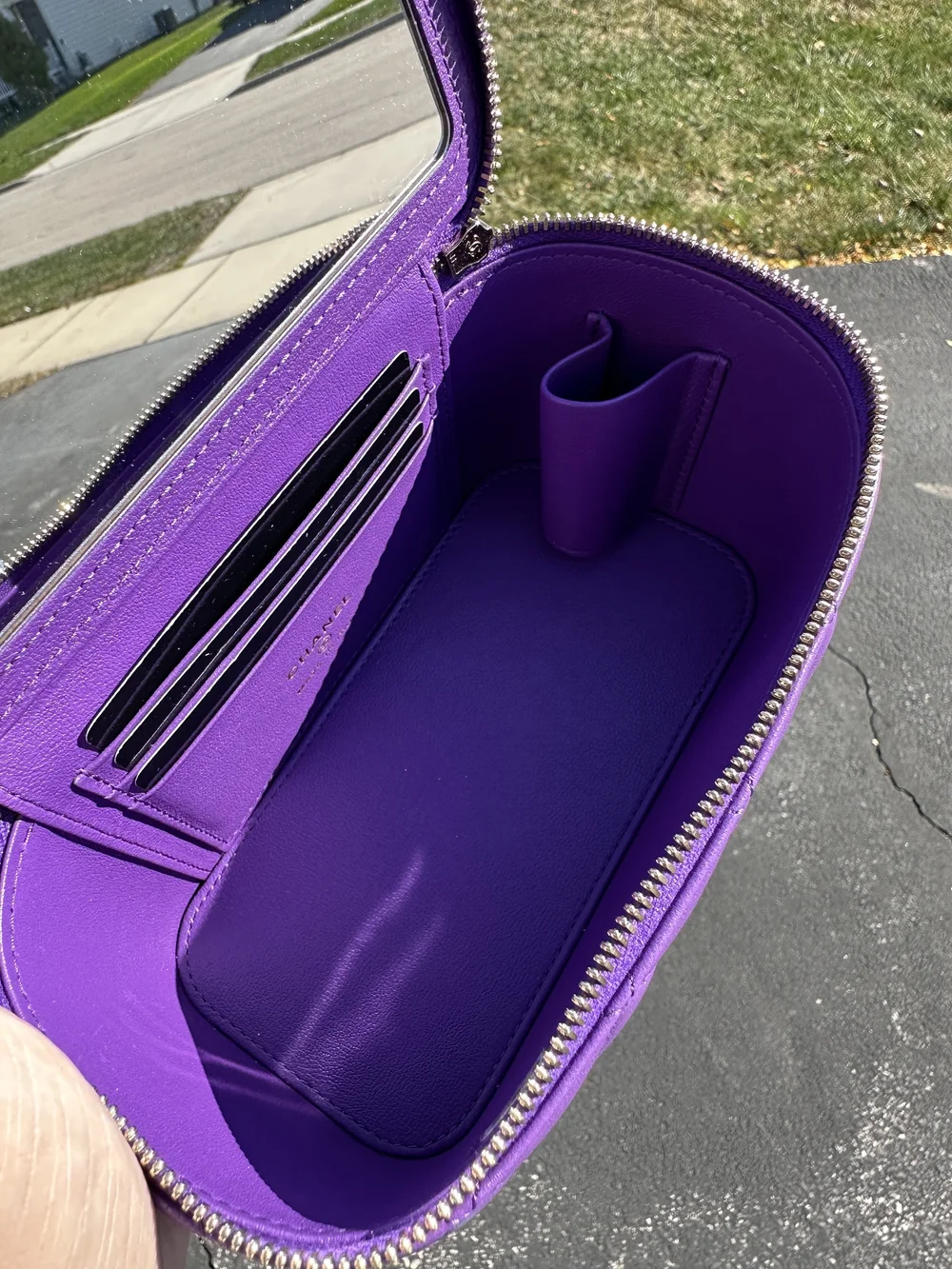 Chanel 22a Lambskin Quilted Small Top Handle Vanity Case with