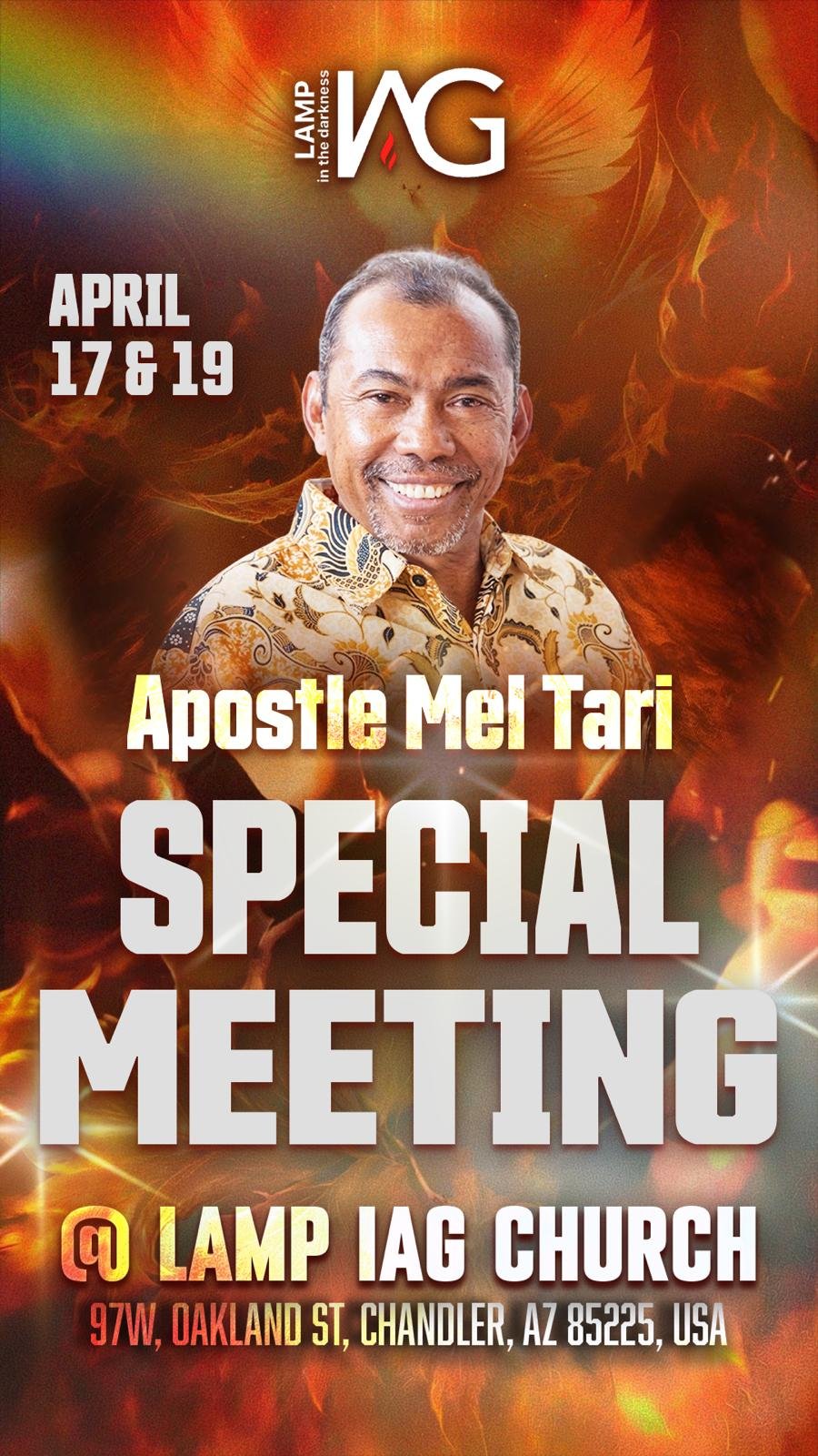 Special Meeting - Apostle Mel Tari
