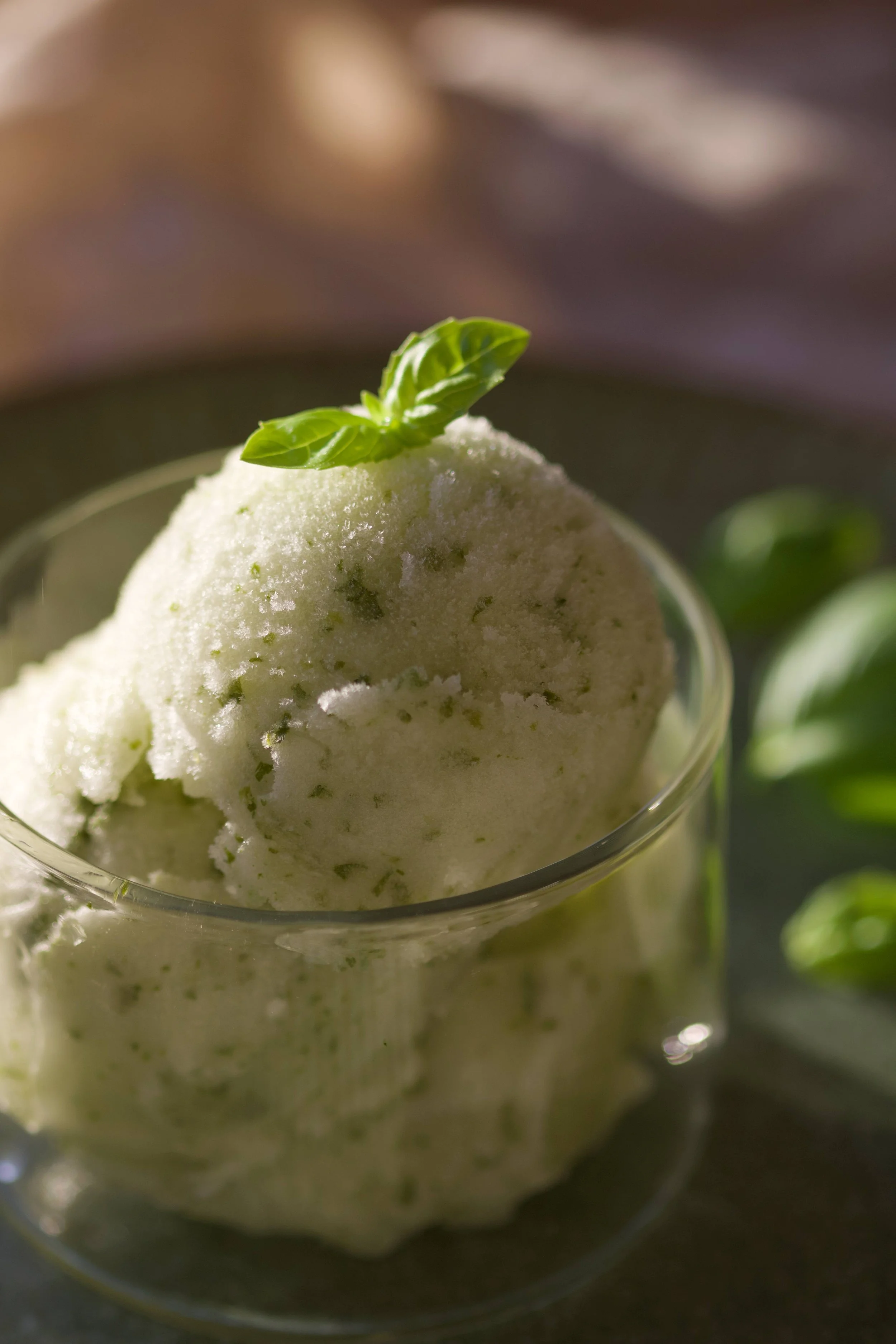 Basilikum sorbet