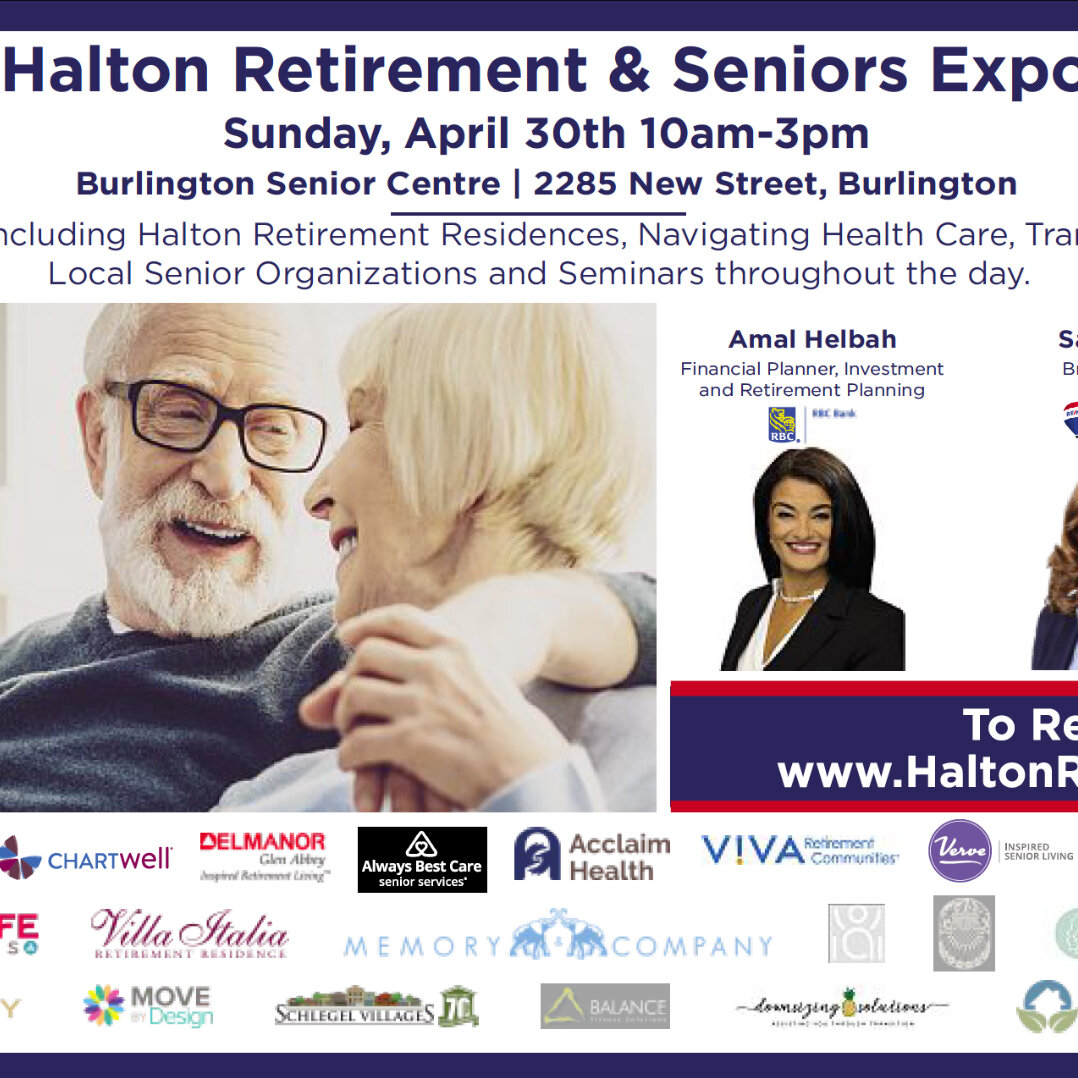 Please join us at the Halton Retirement and Seniors Expo tomorrow, Sunday April 30th from 10-3 pm at the Burlington Senior Centre​​​​​​​​​
#retirementplanning #retirementliving #healthplanning #thesearethegoodolddays #empowerment #autonomy #dignity

