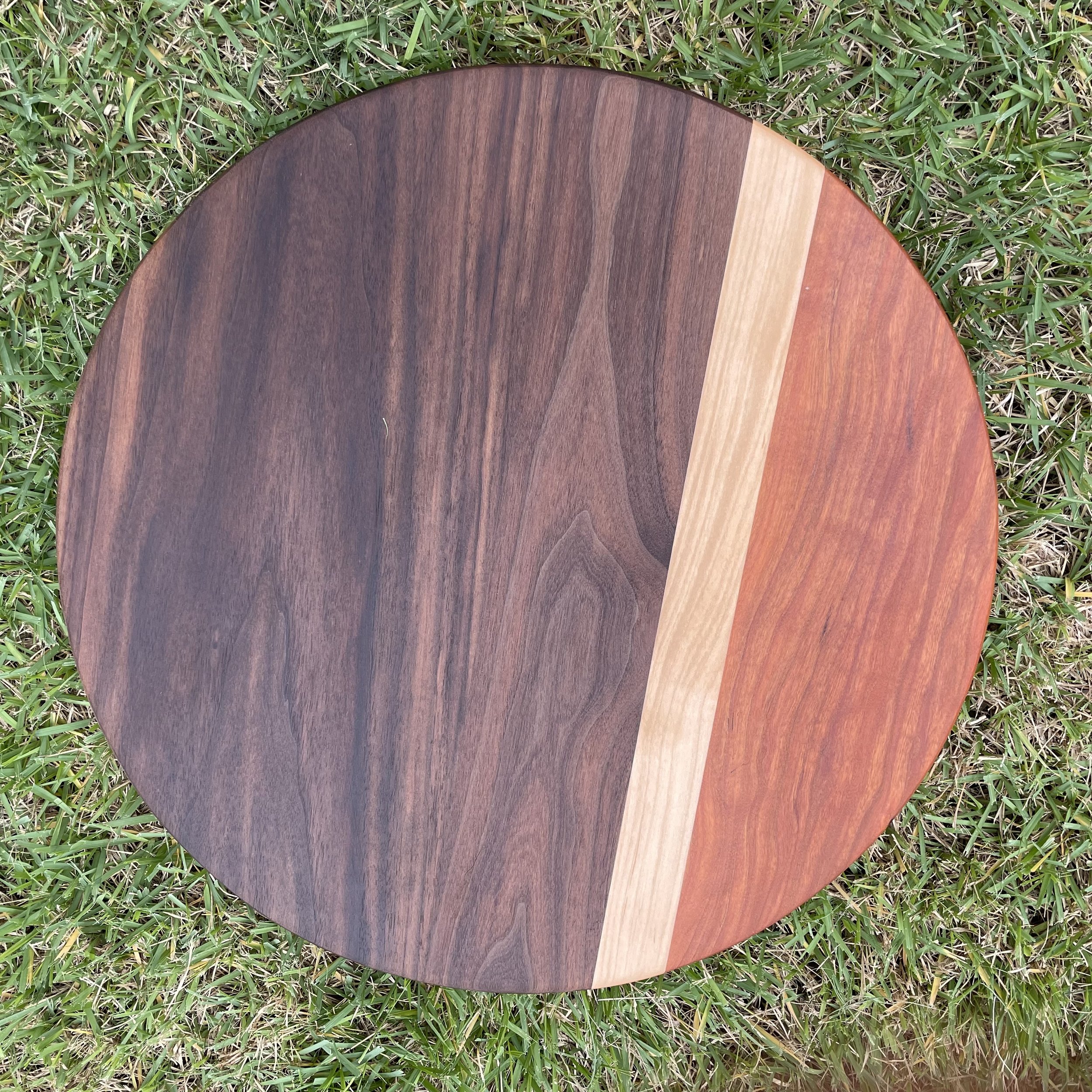  wide walnut hardwood with cherry edge and thin maple stripe 