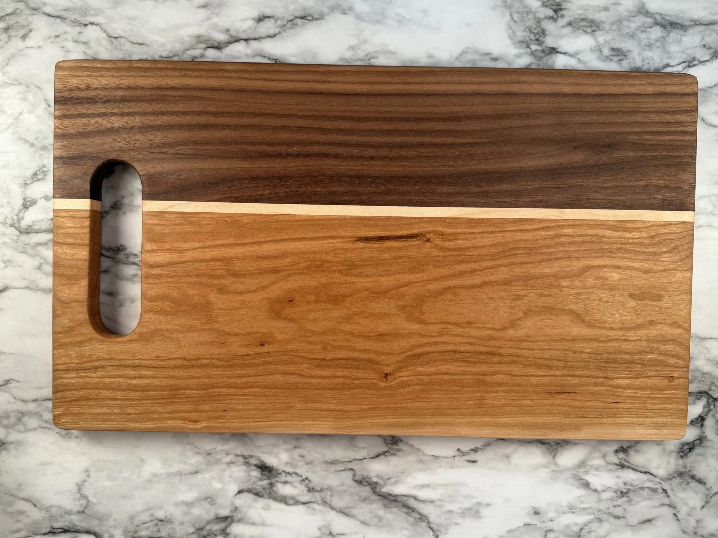   CHERRY AND WALNUT WITH MAPLE STRIPE  