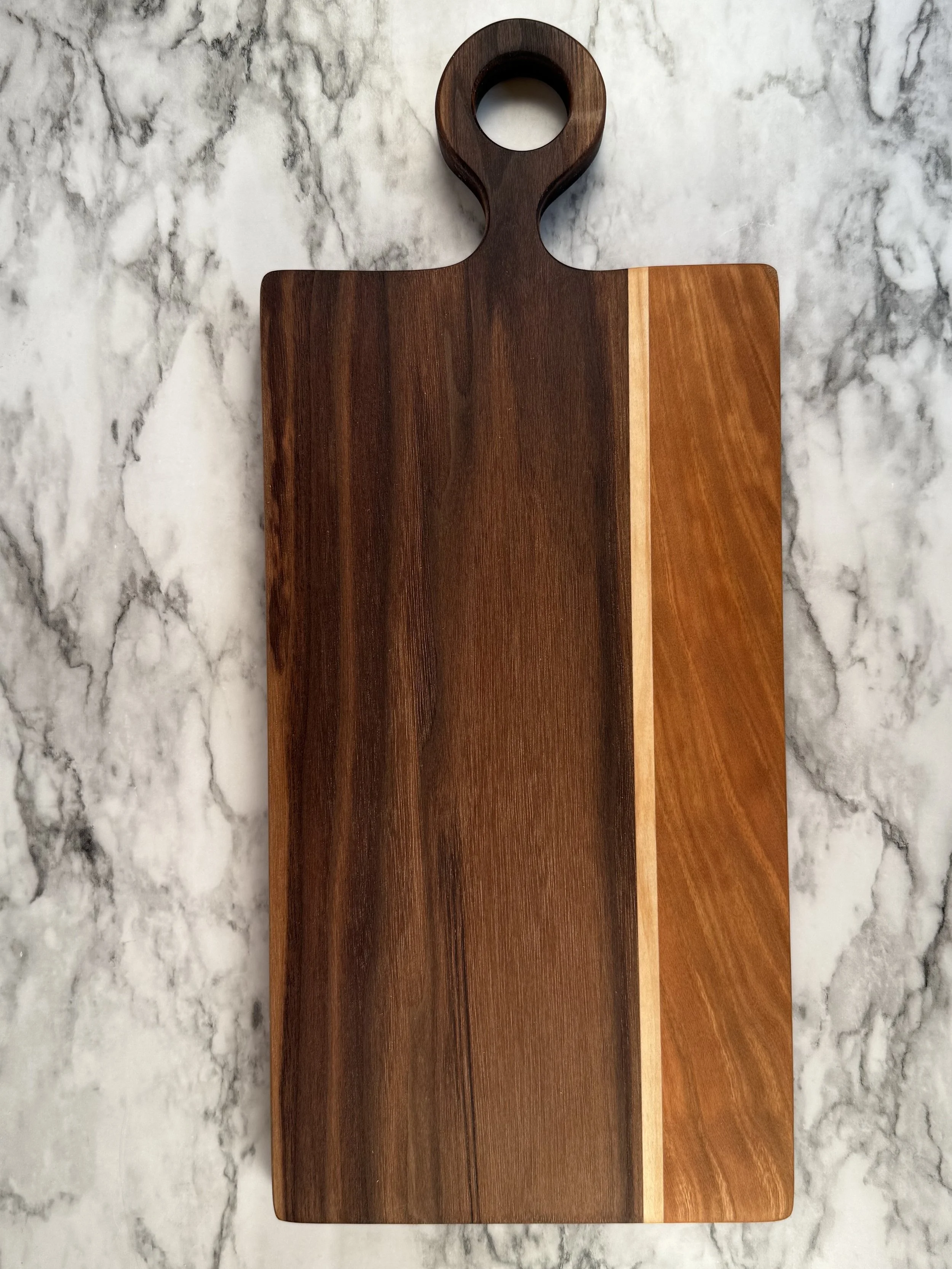  7X16” WALNUT AND CHERRY WITH MAPLE STRIPE 